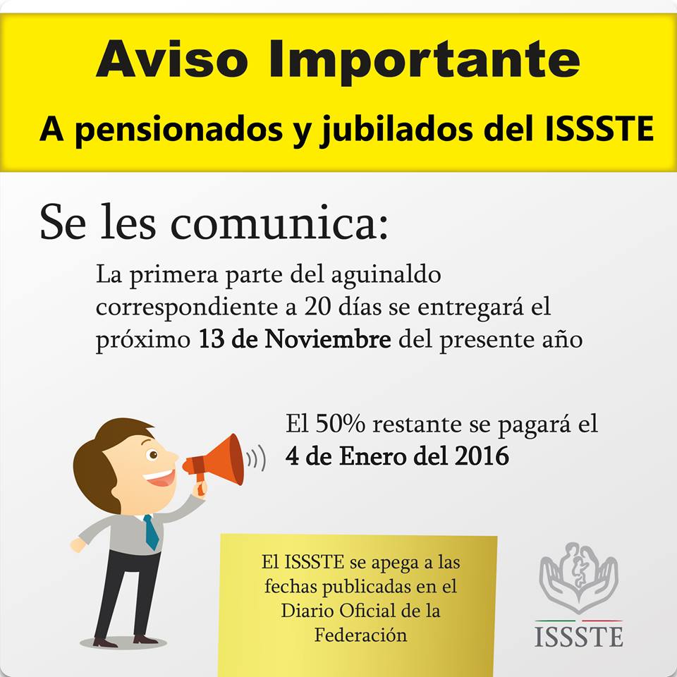 ISSSTE otorgará el 50 por ciento de aguinaldos este viernes - CToH9YeWEAEJXRr