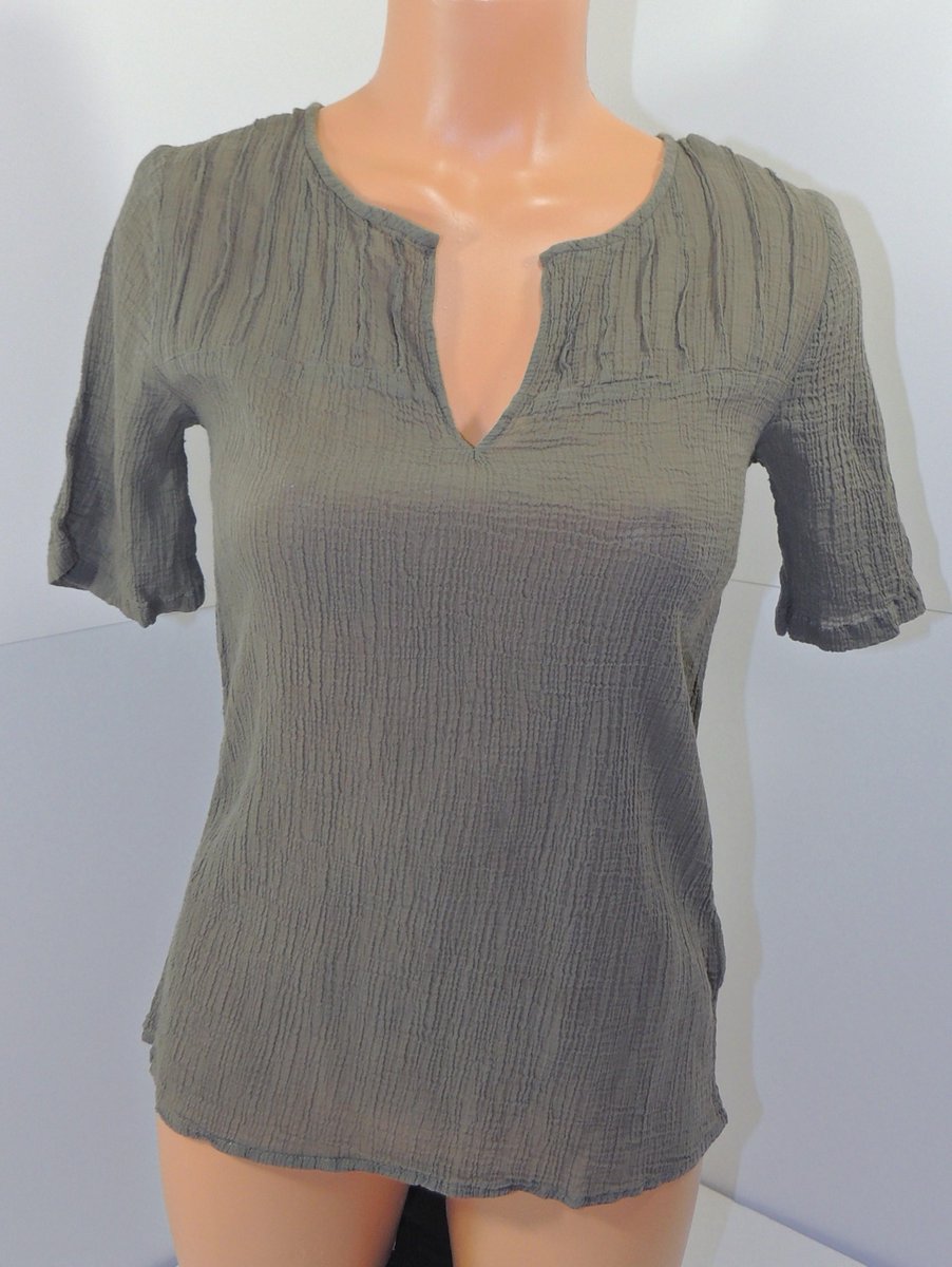 Madewell Broadway &amp; Broome Green Short Sleeve Seersucker Top XS   #madewell #seersucker #green <a href="/madewell1937/">madewell</a>