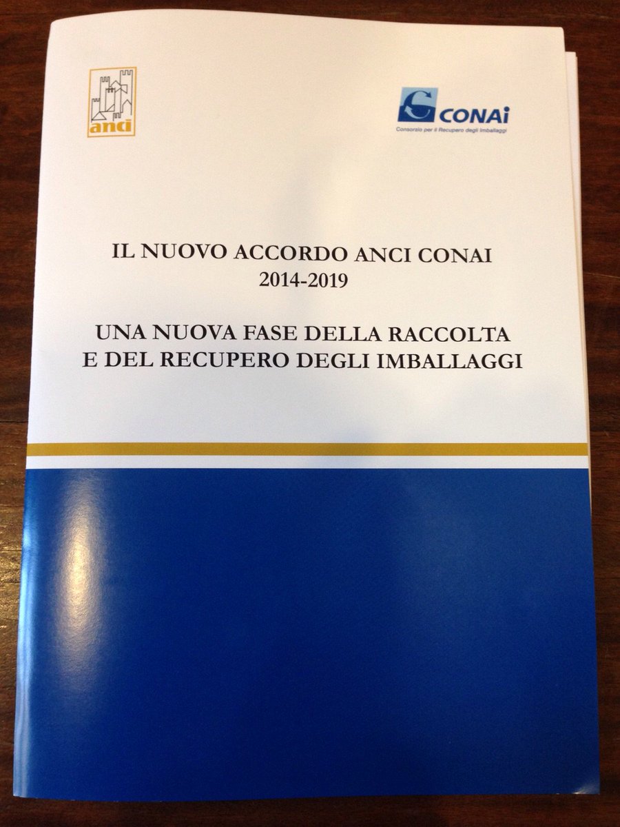conai's tweet photo. Oggi a #Milano Accordo Quadro ANCI-CONAI @LucaPiatto(#CONAI):fondamentale sviluppare #raccoltadifferenziata qualità https://t.co/cTZFpoVlhX