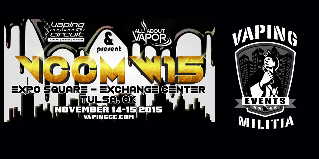 VapingMilitia's tweet photo. The Vaping Militia @ VCC Tulsa Booth 1103. Come by and get educated. #thevapingmilitia #tagsup #vcc https://t.co/WhX1isNALV