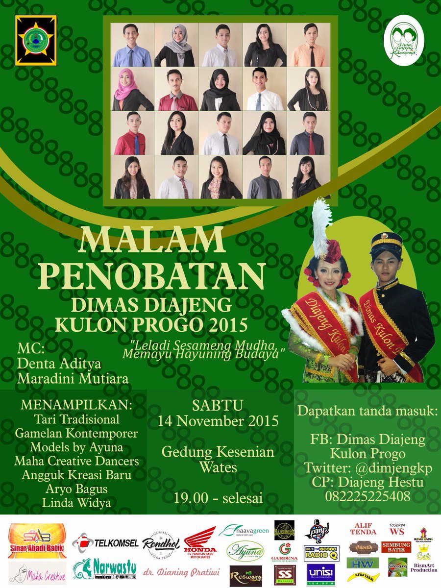 watespahpoh's tweet photo. Okey RT @EdwinDaruA: @watespahpoh  Sabtu 14 Nov 19.00 Penobatan Dimjeng Kulonprogo. Gedung Kesenian Wates. Htm 10 rb https://t.co/I7VsVliShy