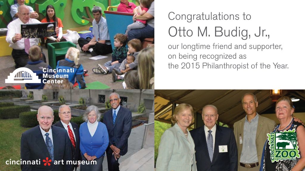 Cameron_Kitchin's tweet photo. Congratulations to our friend, past board president, and arts visionary Otto Budig.  Thank you! @cincyartmuseum https://t.co/BOYd8YZAiY