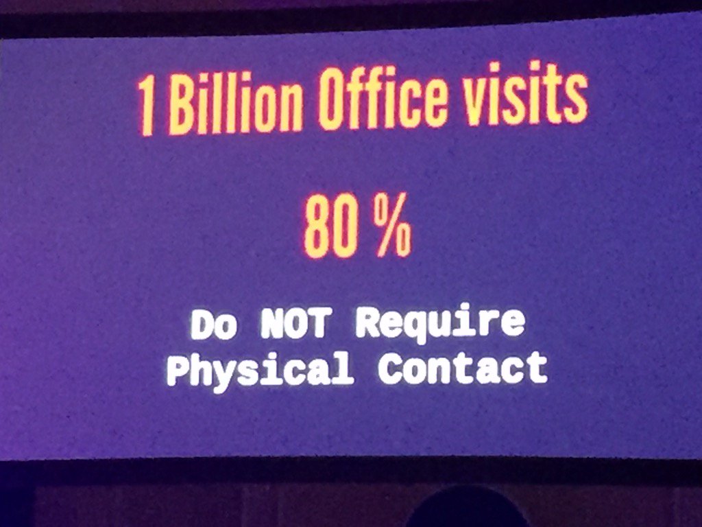 Grossmann at exponential medicine 80% of consultations could be performed as telemedicine <a href="/LEOInnovation/">LEO Innovation Lab</a> #xMED