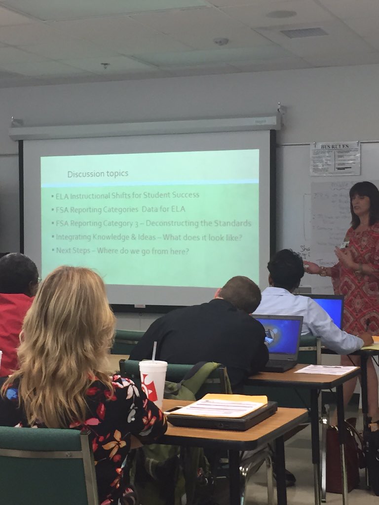 mrroa's tweet image. Volusia&apos;s secondary ELA specialist @sueschilsky teaching leaders about ELA shifts! #vcspln #vcsdlt