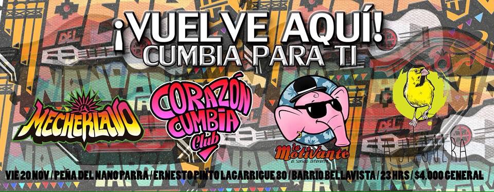 #QueNoTeLoCuenten
facebook.com/events/1497421…
Este viernes 20 de Noviembre <a href="/CorazonCumbia/">Corazón Cumbia Club</a> "Vuelve Aquí" en La Peña Nano