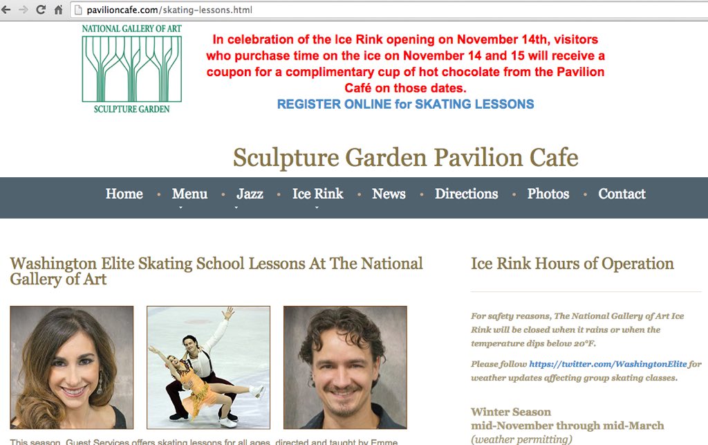 WashingtonElite's tweet photo. Register online today for #WashingtonElite #IceSkating School at National Galley of #Art https://t.co/v0WsTzRimu #DC https://t.co/6TEE7cKtlv