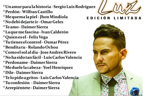 Lista oficial de canciones de ‘Luz, Edición Limitada’ de Osmar Pérez y Los <a href="/ChichesVallenat/">Osmar perez</a>: bit.ly/1Lc3mUy