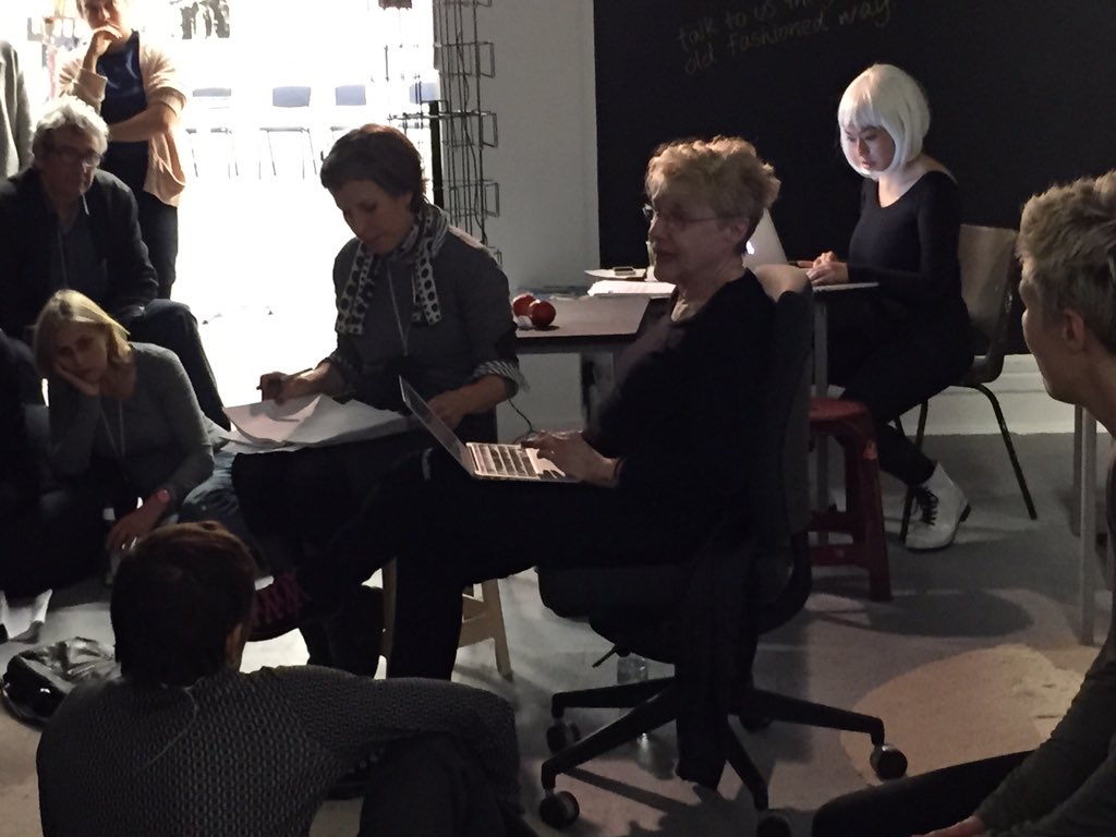 SladeSchool's tweet photo. Hayley Newman &amp; Martha Rosler plenary @postcapitalist @AgainstDelivery #thisisnotaconference https://t.co/IJro9Ieux2