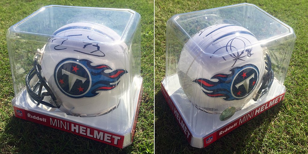 Who wants this mini helmet signed by <a href="/delaniewalker82/">Delanie Walker</a> and <a href="/TaylorLewan77/">Taylor Lewan</a>?

FOLLOW and RETWEET for a chance to win!