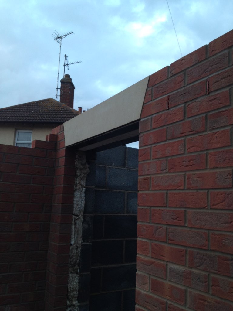 doodlebuilder88's tweet photo. So we got 2 of 8 pre-cast stone sills on today and they are looking good!!! https://t.co/PJDkzaP5EA