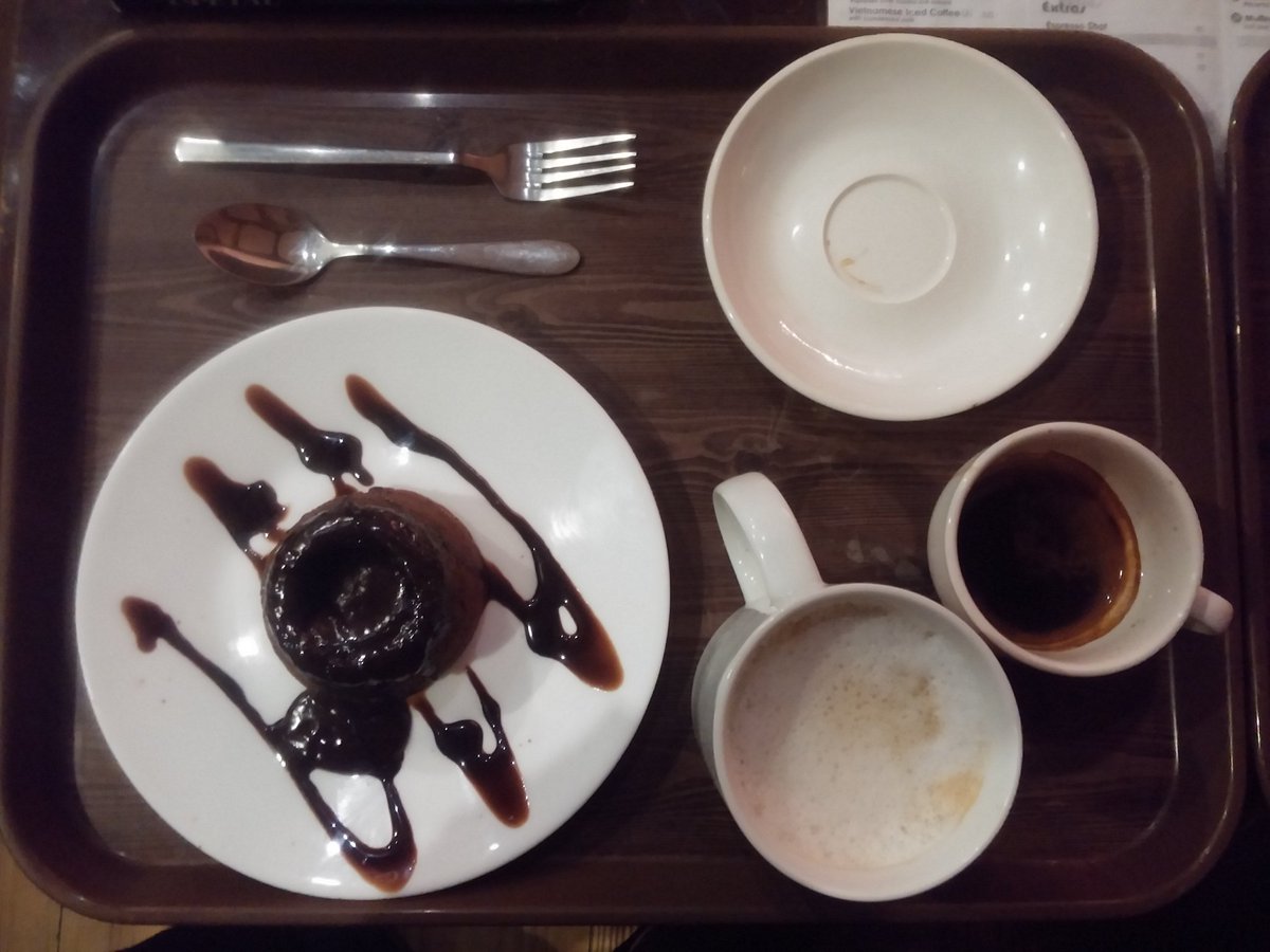 thehammadahmad's tweet photo. Coffee with a friend is like capturing happiness in a cup. ☕ #Coffee #Molten_Lava_cake #Coffity #Rain #22:30_hours. https://t.co/n1q4YL4Y91