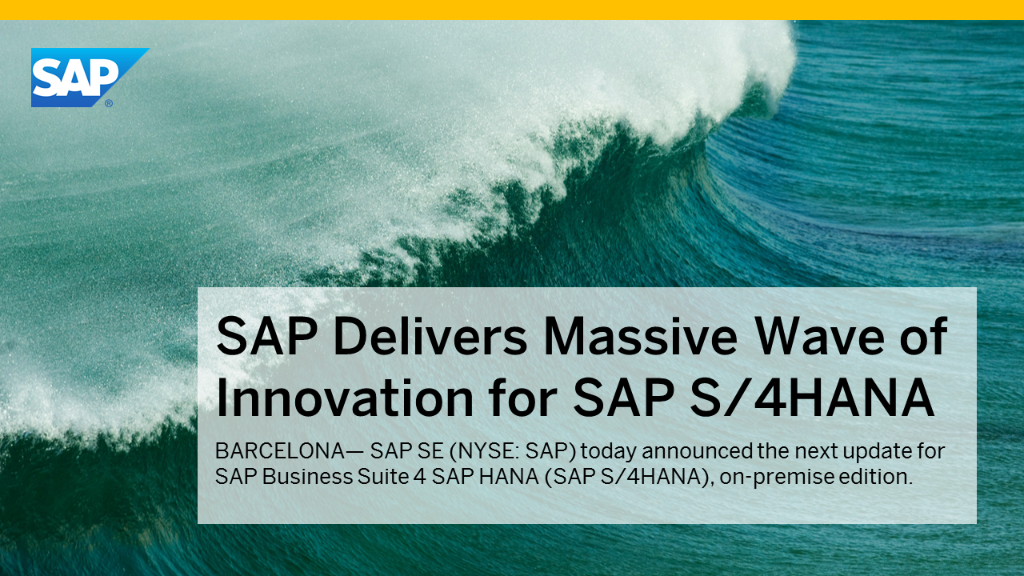 SAP's tweet photo. Have you heard? The new release for SAP S/4HANA was announced during #SAPtd! https://t.co/YMvoleJDS0 https://t.co/51JxGEW9On