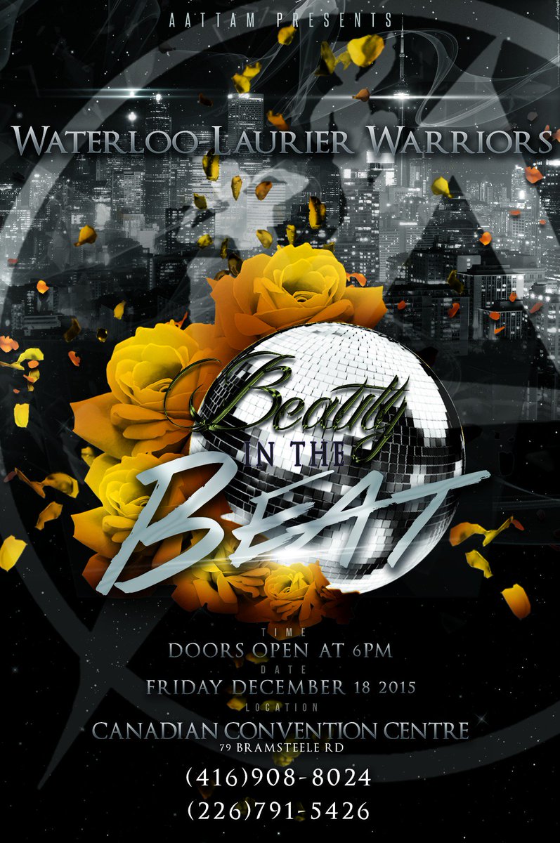 Aattam's tweet photo. Can't wait to party with the Waterloo-Laurier Warriors at Beauty in the Beat!! #Aattam2016 https://t.co/KaIEa98BdD