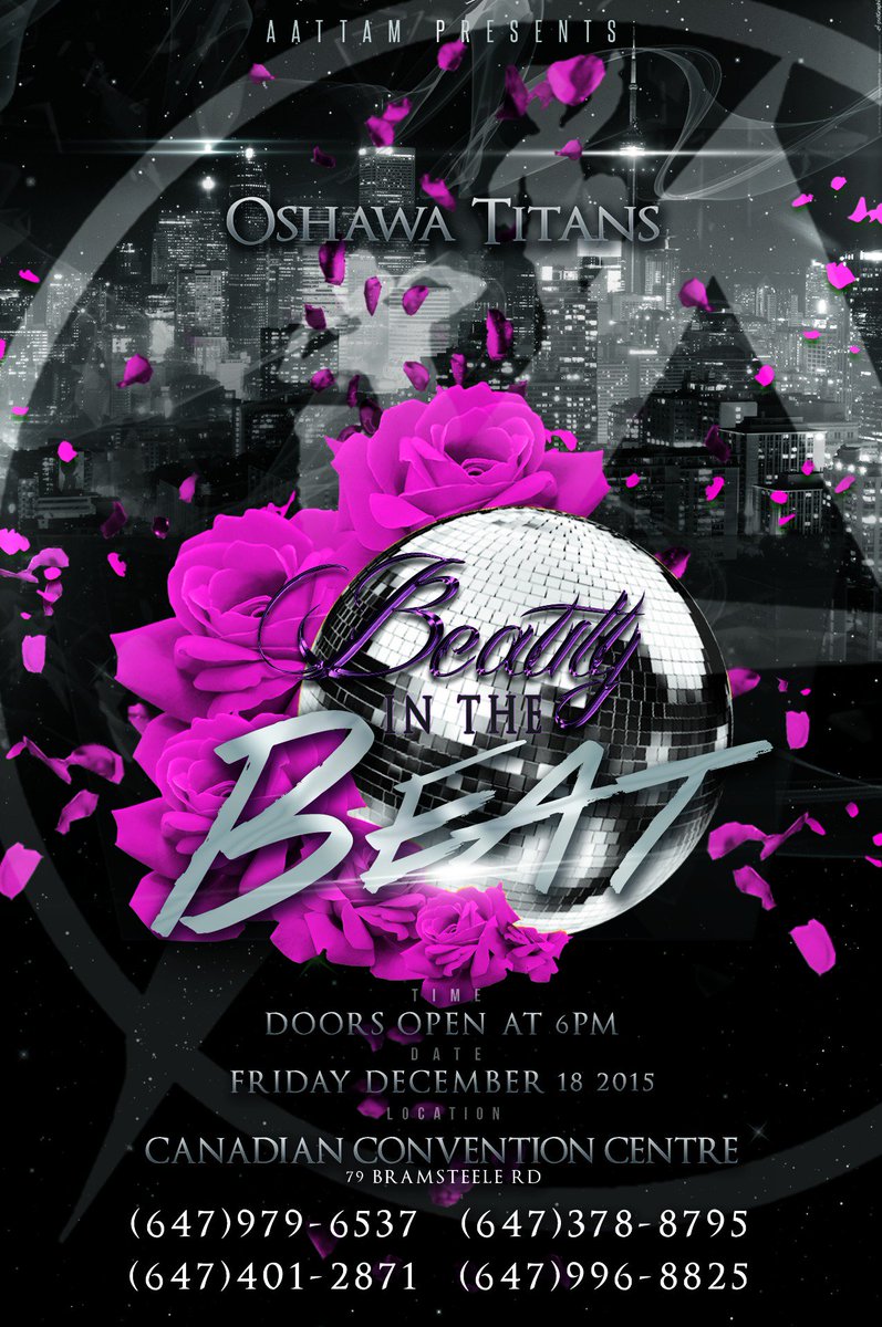 Aattam's tweet photo. Can't wait to party with the Oshawa Titans at Beauty in the Beat!! #Aattam2016 https://t.co/k8qE86vwKe