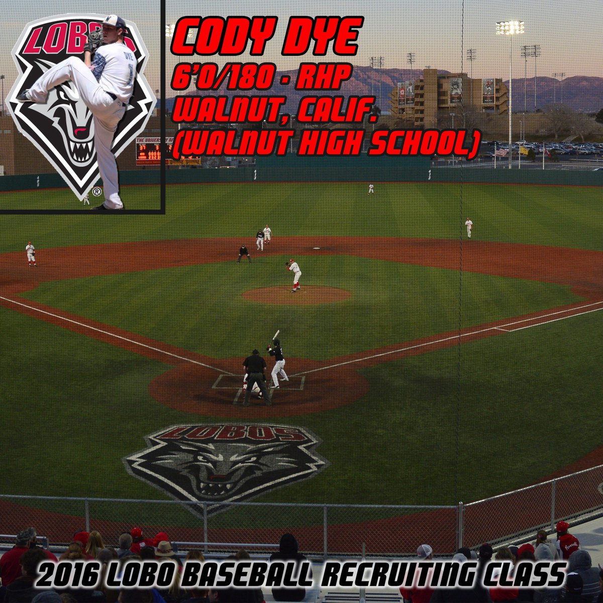 Fans, please welcome Cody Dye (@CodyHDye) to the Lobo family as part of our 2016 recruiting class!