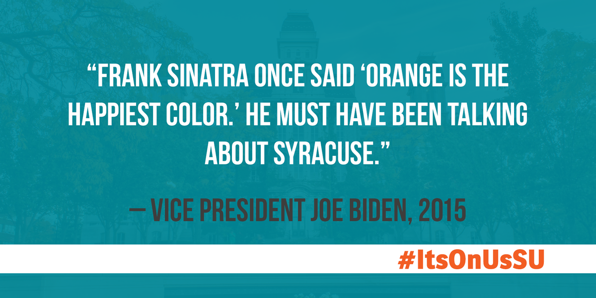 “It’s on you. It’s on me. It’s on us." - <a href="/VP/">Vice President JD Vance</a> Joe Biden L'68 #ItsOnUsSU
