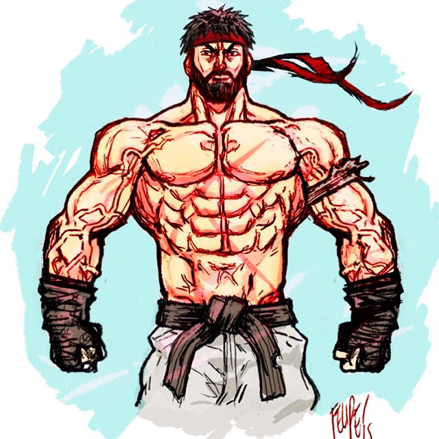 FelipeTweeters's tweet photo. Super #Swoll, Super #Bearded Ryu from #StreetFighterV. #BeardedRyu #SexyRyu #FelipeSmith #FelipeSmithArt #フェリーペスミス https://t.co/2a5wtdfibO