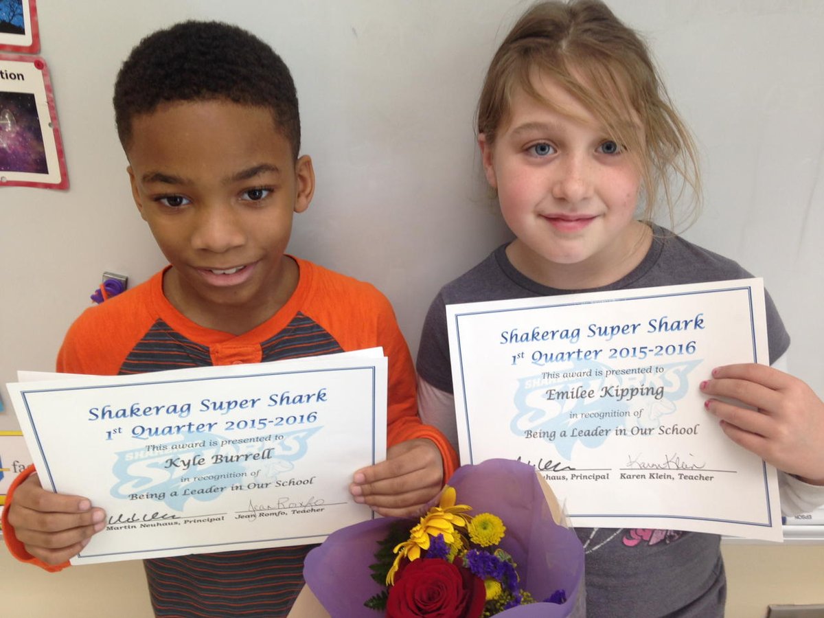 We think our Super Sharks rock! Congrats Kyle &amp; Emilee <a href="/ShakeragElem/">Shakerag Elementary</a>
