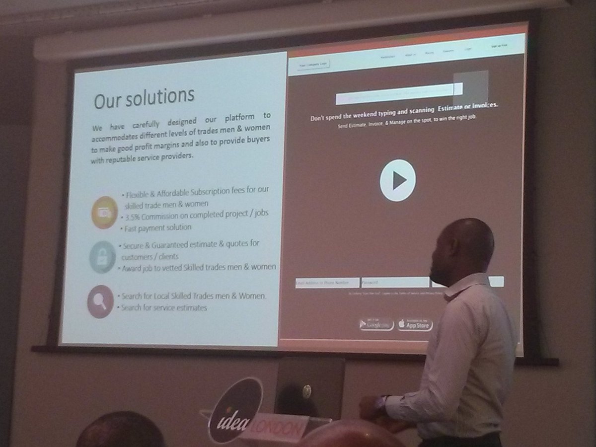 africatbn's tweet photo. First pitch from @jamesorior of @estimateNG - a platform for finding skilled tradespersons in Nigeria https://t.co/vndqm4W5yo