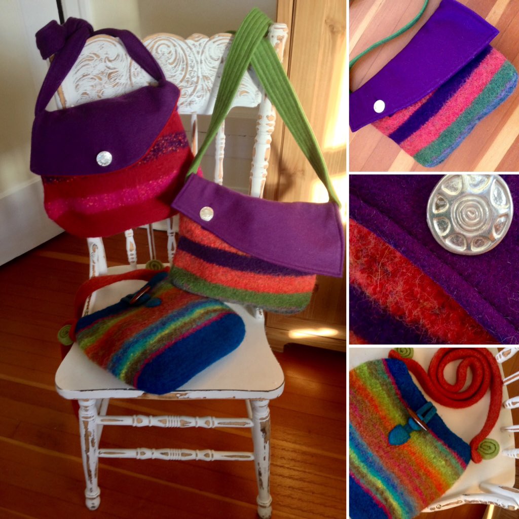 Deep down inside I'm really a bag lady!Funky knit/felted bags <a href="/makeitshow/">Make It Show</a> #handmade #felting