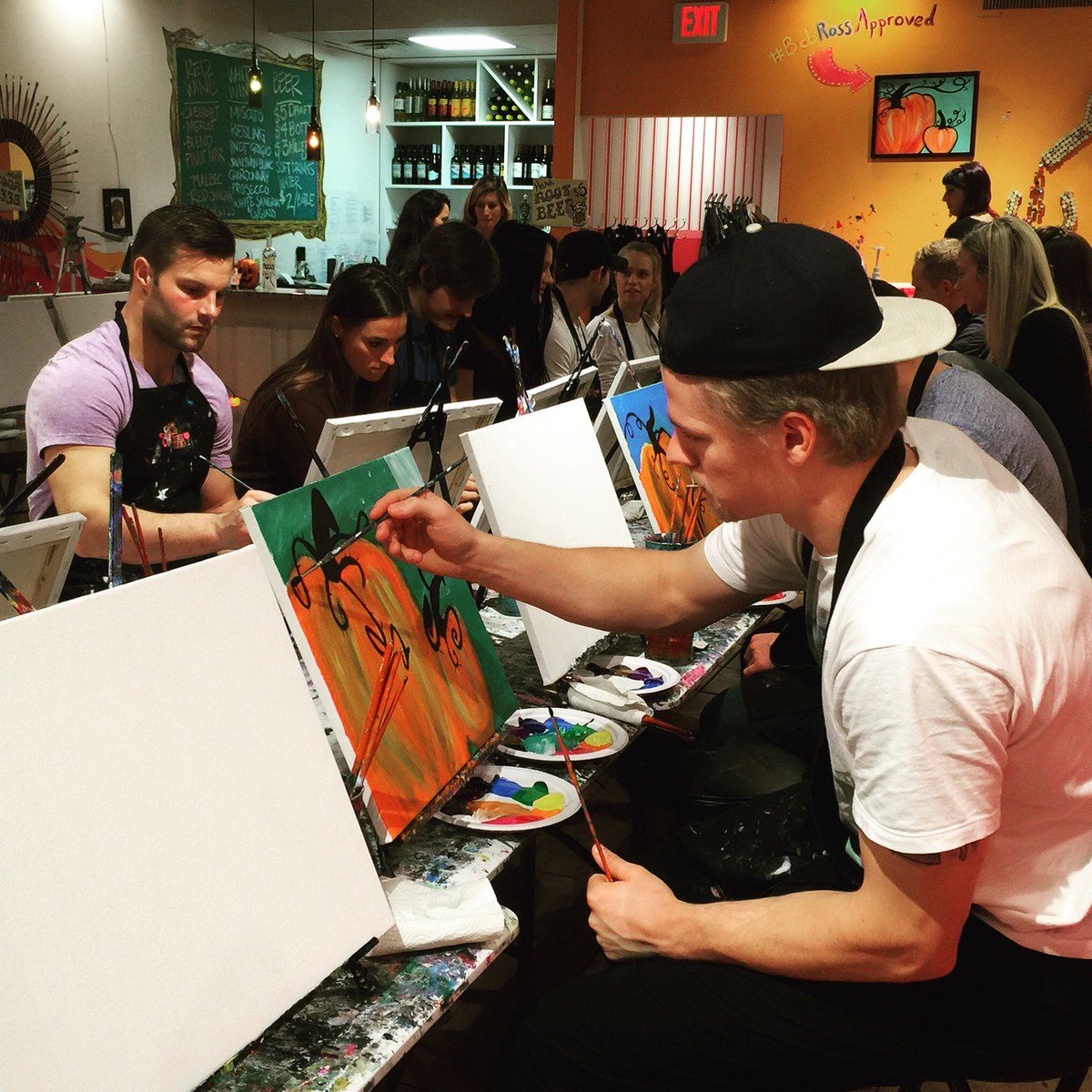 AlbanyDevils's tweet photo. That time Seth Helgeson channeled his inner Vincent van Gough and painted a masterpiece #TBT https://t.co/nN8ZGNkj5I https://t.co/NhE7oiAUrw