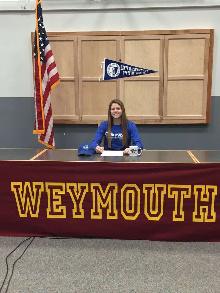Emily Cronin signing her national letter of intent. Central Connecticut State University