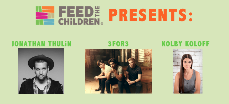 Booking Now! Feed the Children presents: @jonathanthulin <a href="/3for3/">3for3</a> <a href="/KolbyKoloff/">Koloff Kolby</a> 

Contact us for details! 615.983.6600
