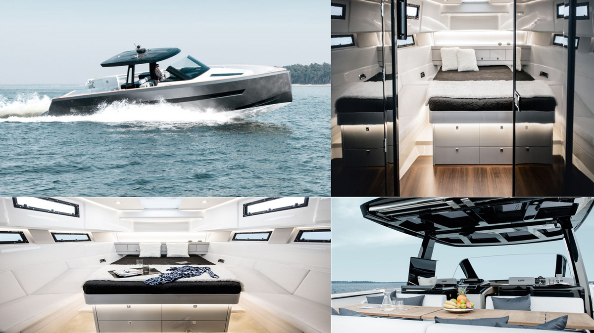 Most striking boat at #Cannes #YachtingFestival this year #Fjord48Open. #German-built designed by #PatrickBanfield.