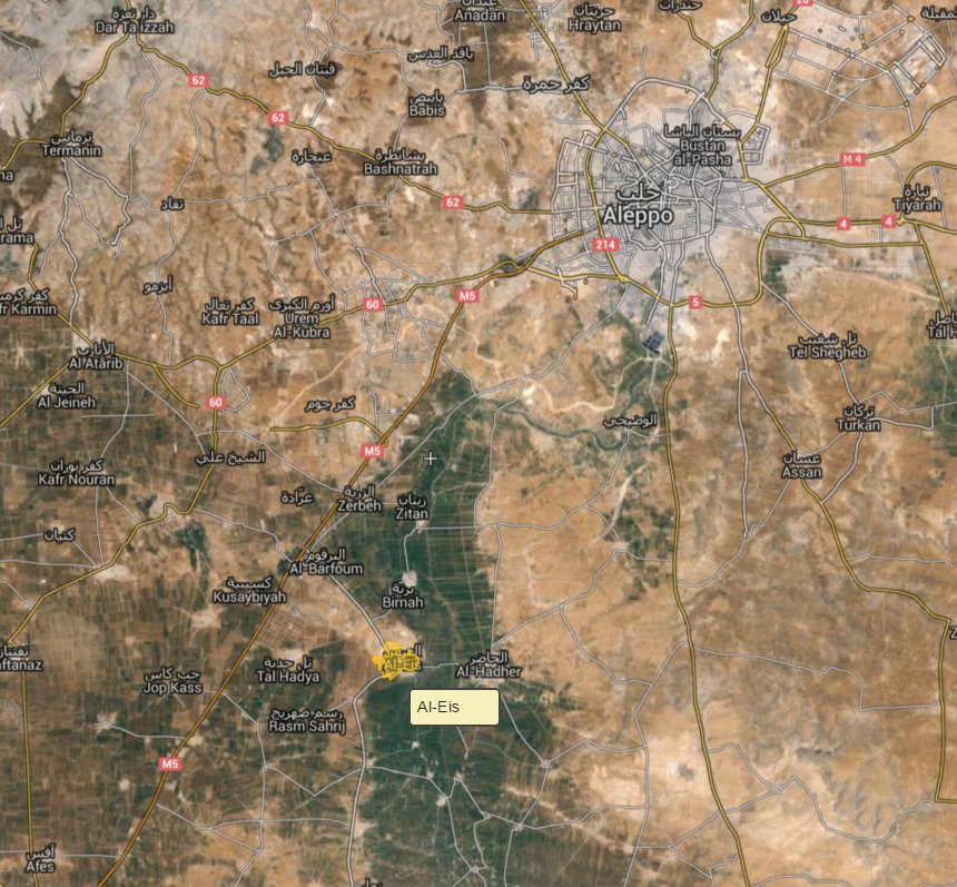 PetoLucem's tweet photo. Opp. sources: The village of #Al_Eis near #Hadher and M4 in southern #Aleppo countryside has been captured by #SAA. https://t.co/I5ZFugbPbb