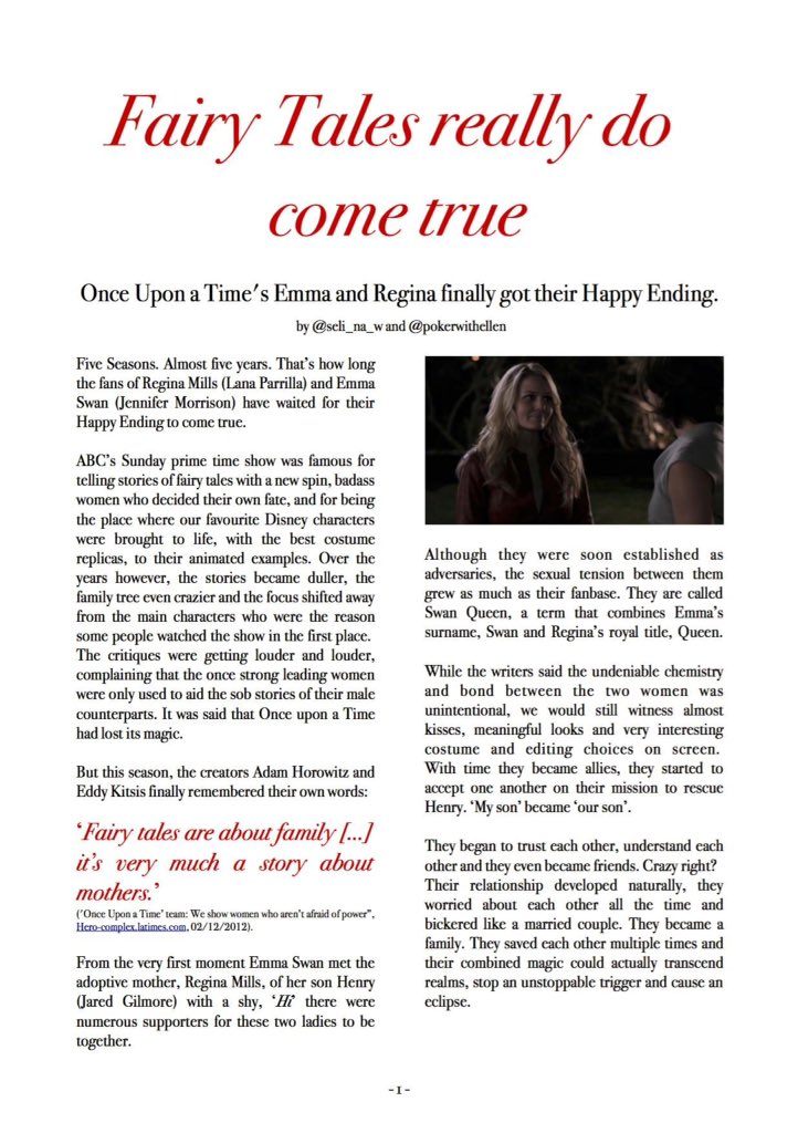 seli_na_w's tweet photo. Swen this is for you from me and @pokerwithellen #SwanQueen read the whole article here: https://t.co/j86st1fNG7 https://t.co/qoSEVlDBOx
