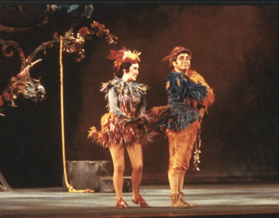 SFOpera's tweet photo. #TBT Shigemi Matsumoto as Papagena and Sir Geraint Evans as Papageno in Mozart's Magic Flute, 1969. #MagicFluteSF https://t.co/RnQ5DUbiTs