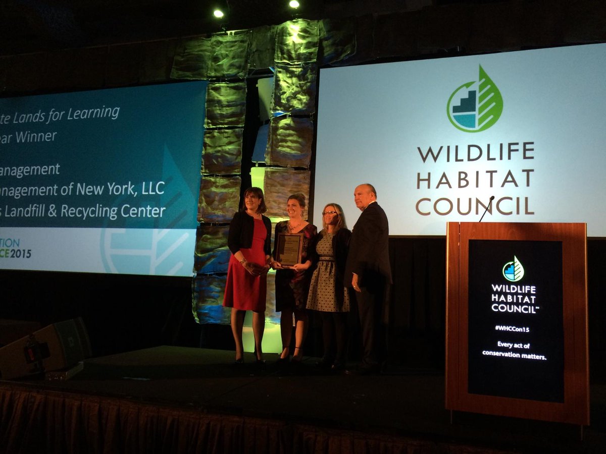 WasteManagement's tweet photo. Corp Lands for Learning of the Year winner at #whccon15 is @WasteManagement High Acres Landfill & Recycling Center! https://t.co/HKb2EaDyT2