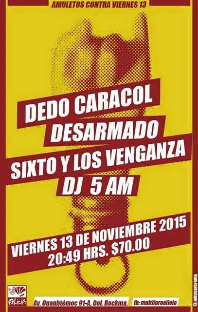 SofiaZul's tweet photo. Planes de Viernes 13: ver a @dedocaracol  @DESARMADO y @LosVenganza https://t.co/I8gHhky0zE