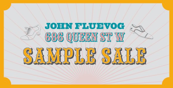 Fluevog's tweet photo. TORONTONIANS! Don't miss this weekend's #VogSampleSale at 686 Queen St W! https://t.co/iQRDMSmuQD https://t.co/4VjXQytb57