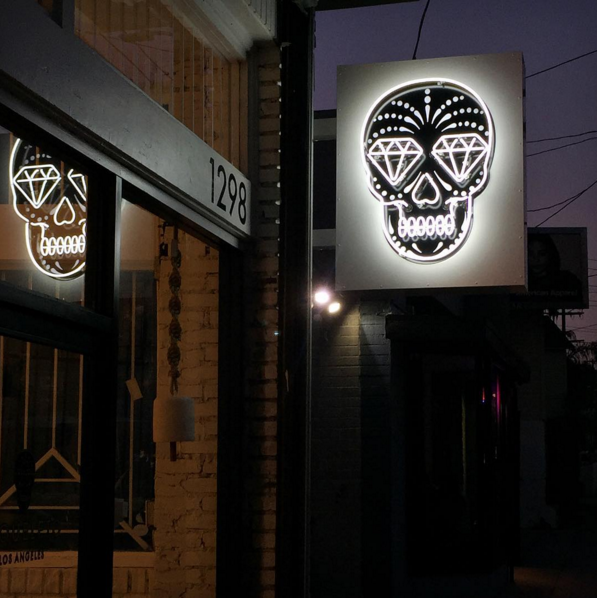 shopESQUELETO's tweet photo. If you're driving down Sunset Blvd after sundown look out for our new #neon logo sign! #losangeles #echopark https://t.co/AMvuD88DIq