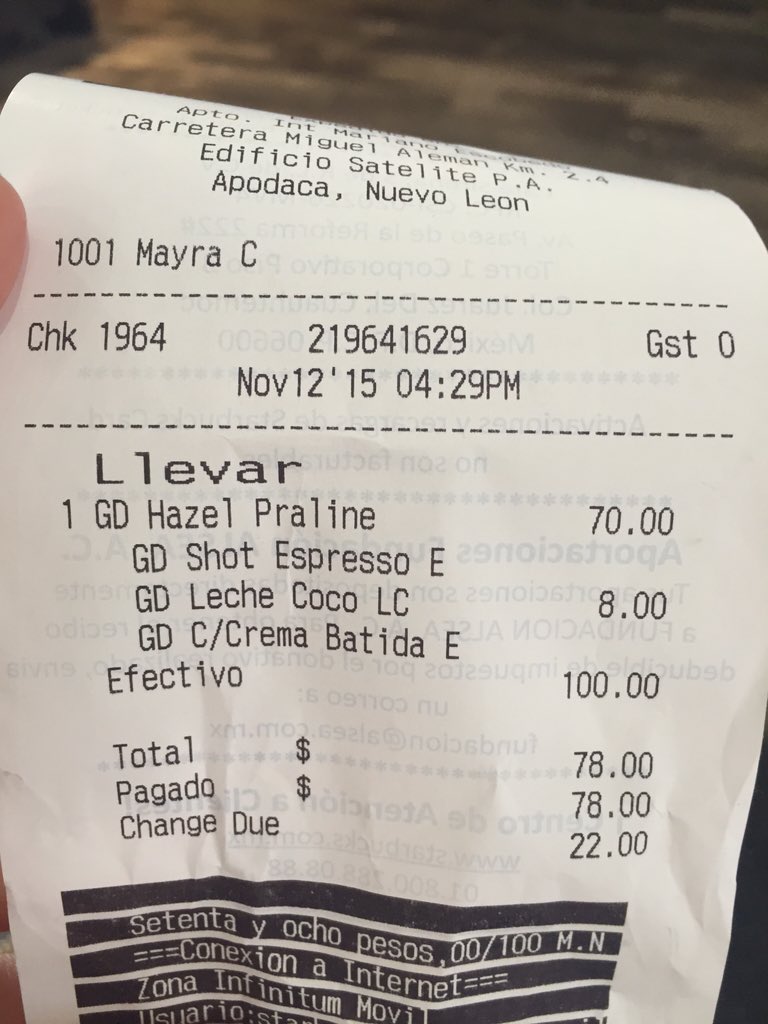 Noooombre! Café de 78 pesos???? 😱😱😱😱😱😱😱 no te pases starbucks!