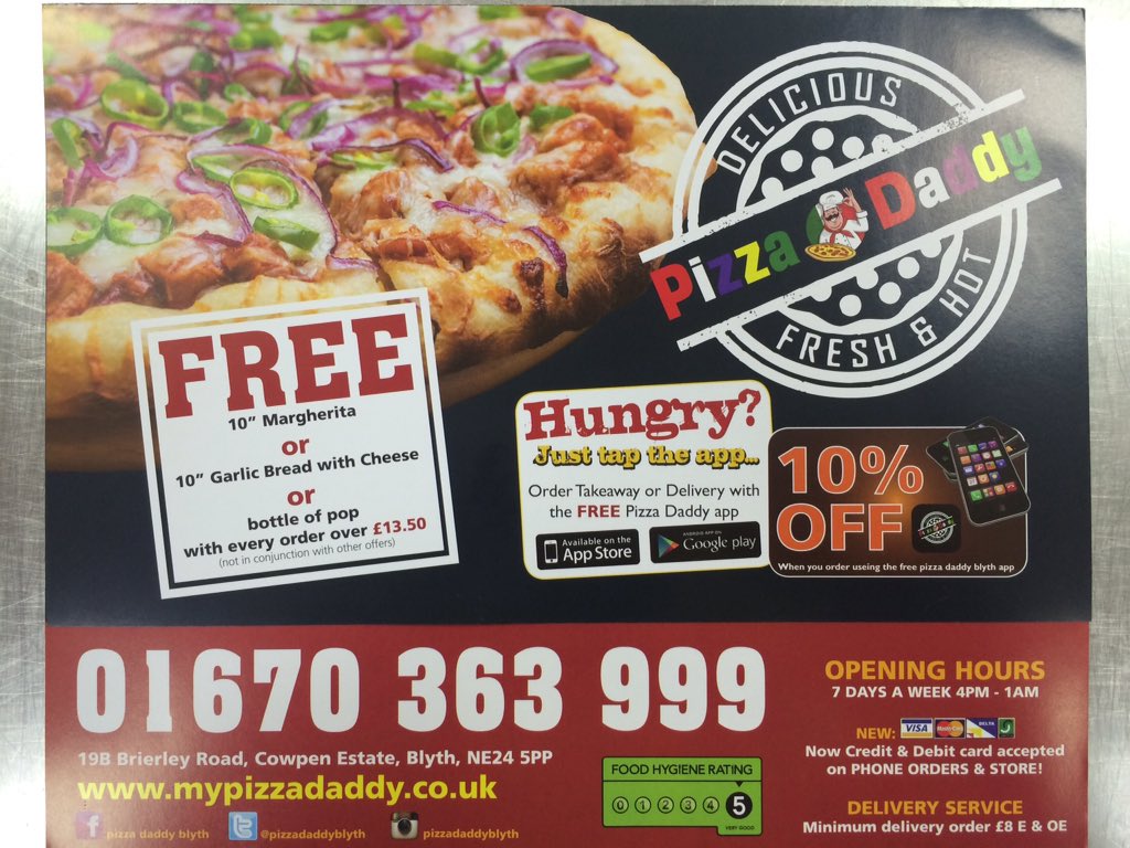 pizzadaddyblyth's tweet photo. Get 10% DISCOUNT when you order from NEW Pizza Daddy Blyth App https://t.co/XR8xcBkaxT