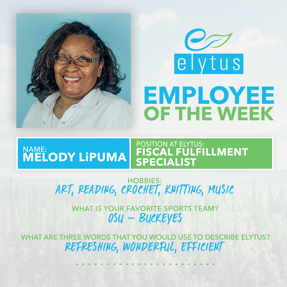 Elytus's tweet image. Congratulations to Melody LiPuma, this week’s Employee of the Week! #ValueEveryone #EmployeeoftheWeek