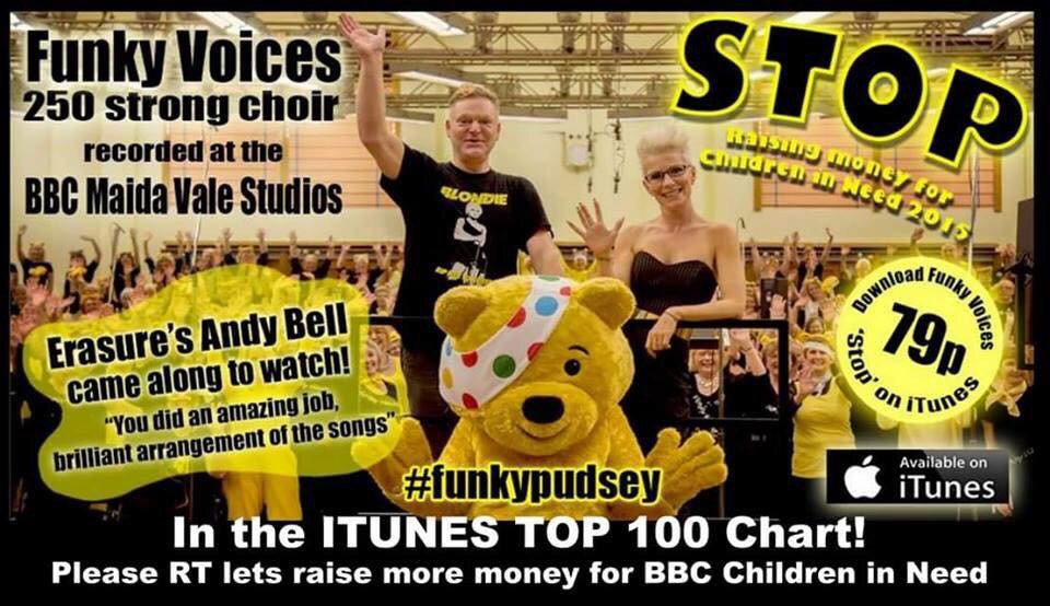 Ok <a href="/BBCCiN/">BBC Children in Need</a> I think we need a marathon retweeting session for this superb charity single by <a href="/FunkyVoices/">Funky Voices</a> #Stop #CiN 😀