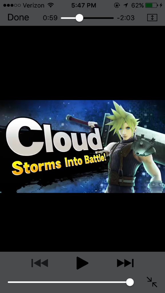 NintendoInf's tweet photo. Cloud joins the battle in super smash bros for 3ds and Wii u! #smashbros #Nintendo https://t.co/gOHbfYcgY0
