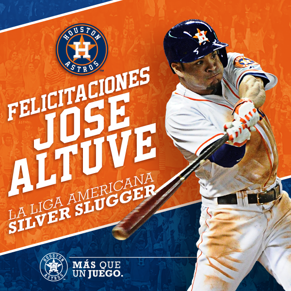 LosAstros's tweet photo. .@JoseAltuve27 es el ganador del Premio Bate de Plata en la Liga Americana como mejor 2B ofensiva. ¡Felicidades! https://t.co/QnyUpx1mdT