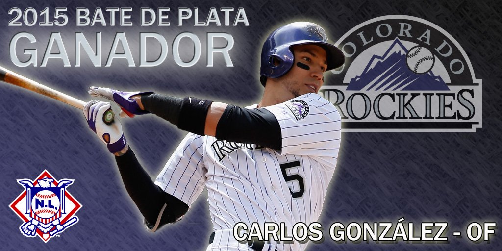 josegrasso's tweet photo. Carlos González  ganó su segundo Bate de Plata ¡Felicitaciones! https://t.co/C9zRC4gmye