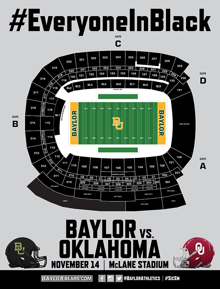 Still wondering what color your section is wearing Saturday? Here's the map. #EveryoneInBlack