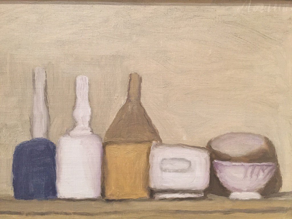 jerrysaltz's tweet photo. No flicking wonder Guston loved Giorgio Morrandi‼️ your job; Go to @davidzwirner Morrandi and be blissed. 🌙 https://t.co/UKZY1s7ql5