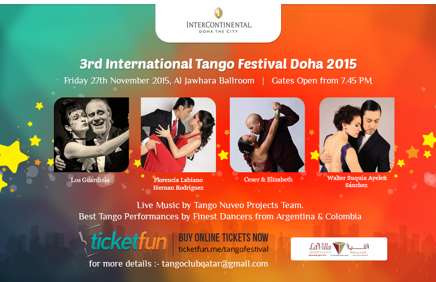 ticketfun's tweet image. Book tickets for the International #Tango festival in #Doha Limited seats ticketfun.me/tangofestival
