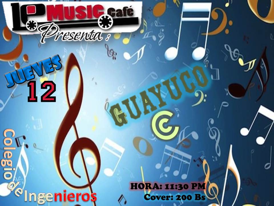 Activate esta noche con los panas de GUAYUCO´S CC, quienes vienen dispuestos a hacer vibrar tus sentidos...