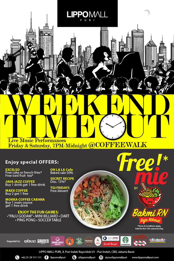 LippoMallPuri's tweet image. Free Mie* (by: Bakmi RN) at #WeekendTimeOut #LippoMallPuri 13 &amp;amp; 14 November. Enjoy the excitements!