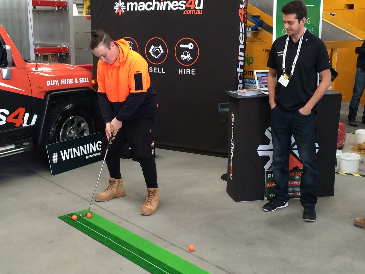 machines4u's tweet photo. It's Day 2 and the putting continues at Stand D18 at the #ACEEXPO at Melbourne Showgrounds. https://t.co/JSATNtVyHS