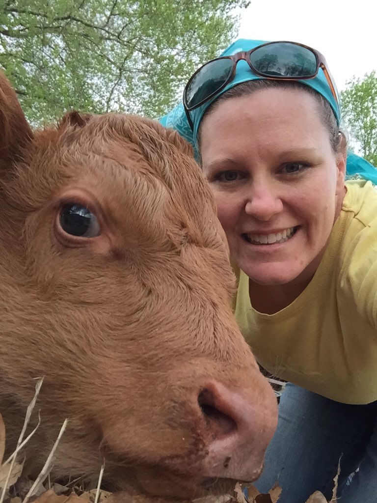 The farmer and the Del! Welcoming our little beef calf, Delmonico this past spring. #iamamodernfarmer