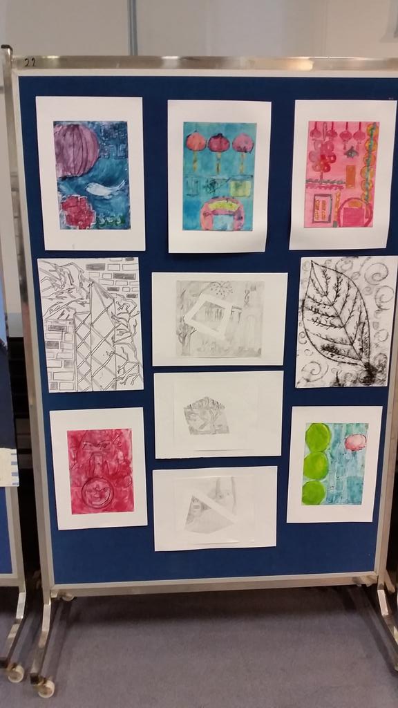 KellyThorp's tweet photo. Year 8 Create: all rehwady for the P5 exhibition! @HKArtTutoring #wis_hw15 https://t.co/yVmVMk5Xvj